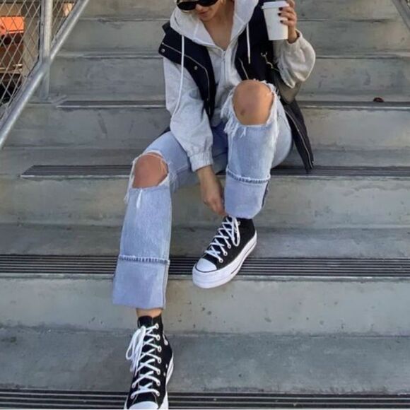 Black platform converse - Picture 10 of 15